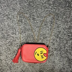 Olivia Miller Emoji Crossbody Clutch Purse Red Smiley Face